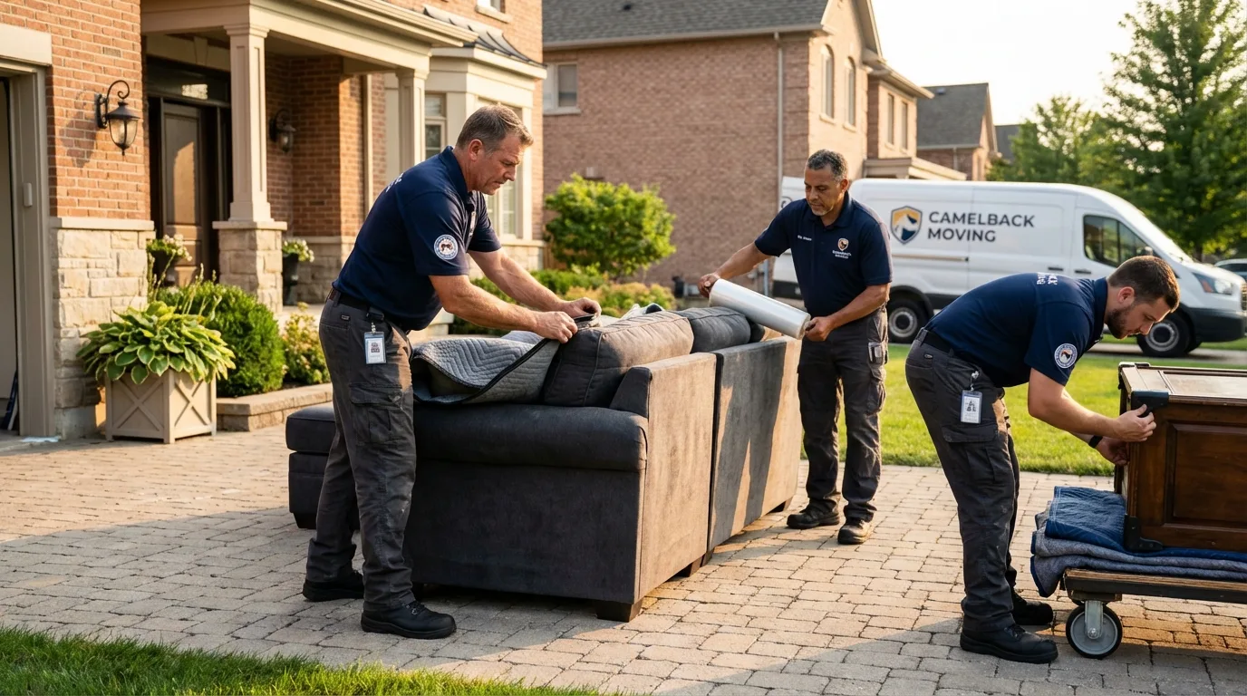 Large estate moving crew wrapping furniture in Dumfries, VA
