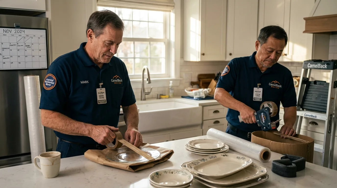 Professional crew packing kitchen dishware in Dumfries, VA